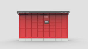 Neumaier parcel station for secure and contactless delivery, dispatch and handover of parcels and goods.