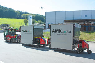 Outdoor Routenzug Factory Train FT816 mit EV4-Rahmen Warenträger (4 verstellbare Gabelzinken) und Wetterschutzsystem